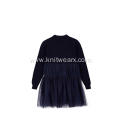 Girl's Knitted Top Crepe Hem Spring Dress